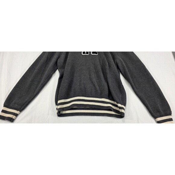 Vintage USA Rugby Sweater Varsity Letterman Pullover Elbow Patches Gray Men 2XL - Picture 6 of 12